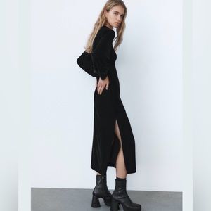 New without tags, Zara black velvet dress - S